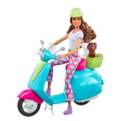 Fashionistas Travel Doll And Scooter With Pet Puppy