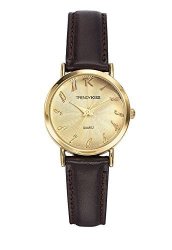 Trendy Kiss TG10079-07-LADIES Watch-analogue Quartz-golden Dial-brown Leather Bracelet