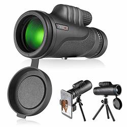 Monocular Telescope Scope With BAK4 Prism Rotating Eye Mask Multi-green Coated Lens For Bird Watching Hunting Camping Phone Adapter And Compact Tripod Include