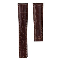 Classic Genuine Leather Watch Band For Tag Heuer Carrera Watches Crocodile Brown 22 Mm