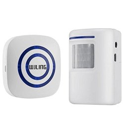 Wireless Wjling Driveway Alert: Infrared Motion Sensor Door Bell Alarm Chime With 1 Receiver And 1 Sensor -38 Chime Tunes - Led Indicators