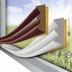Geko Adhesive Draught Excluder In Extruded Epdm Rubber For Doors And Windows Profile E-mm 9 X 4 X 6 Metre 2 X 3 M Brown Closed Box One Size
