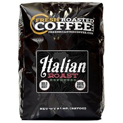 Italian Roast Espresso Artisan Blend Coffee Whole Bean Bag Fresh Roasted Coffee Llc. 5 Lb.