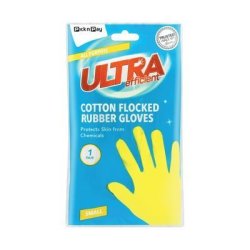 Cotton Fleece Lined Rubber Gloves Small