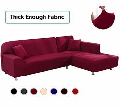 Tutu Home Upgraded L Shape Sofa Covers For 3 Cushion Couch Stretch Sofa Sectional Cover Anti-slip Sofa Slipcovers For Couches