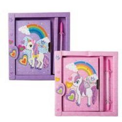 Novelty Unicorn Notebook With Pen - 19 X 18CM - 2 Pack