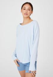 Cotton On Active Rib Long Sleeve Top - Baby Blue