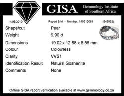 Himalayan Beryl G.i.s.a. Certified 9.90ct Goshenite Colourless Vvs