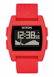 Nixon Base Tide A1104 - Red - 100M Water Resistant Men's Digital Surf Watch 38 Mm Watch Face 27 Mm Pu rubber silicone Band
