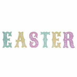 Transpac Easter Wooden Letter Shelf Sitter Decor Set Of 6 - Happy Easter Party Or Religious Decoration For The Home