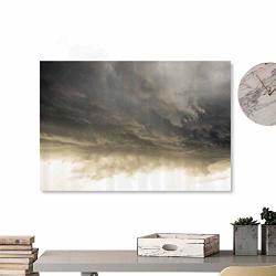 Wall Painting Prints Apartment Decor Heavy Storm Clouds In Dark Sky Hurricane Weather Cloudscape Mass Of Liquid Droplets Image Grey 24"X20" For Boys Room