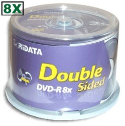 Ridata 9.4 Gb 8X Double-sided Dvd-r's 50-PAK Cakebox