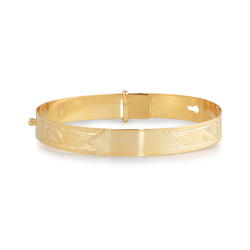Yellow Gold Engraved Baby Bracelet