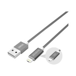 UNITEK 1.5M 2-IN-1 USB To Micro USB And Lightning Cable Grey
