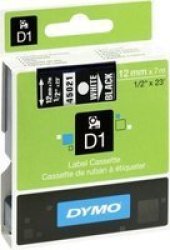 D1 Standard 12MM X 7M Tape White On Black