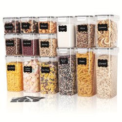 Airtight Food Storage Containers Set With Lids Bpa-free Polyethylene Kitchen Organizer For Grains Nuts Flour Rice Pest-proof Moisture-resistant Portable Leak-proof Dispensing Storage Bins For