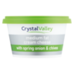 Crystal Valley Medium Fat Cream Cheese With Spring Onion & Chives 175G