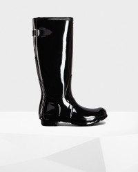 Hunter - Women's Original Adjustable Gloss Rain Boots - Black