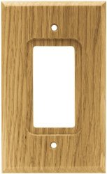 Brainerd 64670 Wood Square Single Decorator Wall Plate Switch Plate Cover Medium Oak
