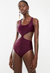 Lithe Front Knot One Piece - Burgundy