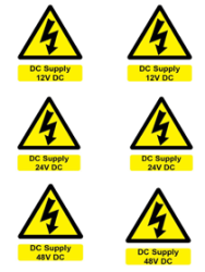 Battery Hazard Label 6 X Dc Supply