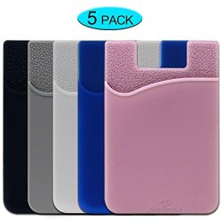 Phone Card Holder Shanshui Silicone 3M Adhesive Stick-on Id Credit Card Wallet Phone Case Pouch Sle