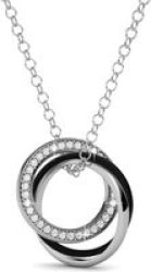 DESTINY Trinity Necklace With Crystals From Swarovski-white