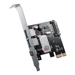 Orico 3 Port USB3.0 TYPE-C Pci-e Express Card Black