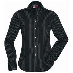 Ladies Long Sleeve Pittsburgh Striped Shirt - Black