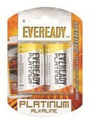 Eveready 1110023 Alkaline Platinum D Size Batteries Pack Of 2