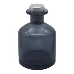 200ML Black-tinted Glass Diffuser Bottle And Silver Plug Cap