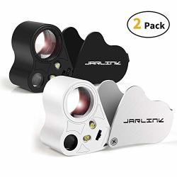 EnTeck 30X 60X Dual Lens LED Illuminated Jewelry Magnifier, Pocket  Microscope Magnifying Jewelers Eye Loupe Glasses