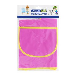 Marlin Kids Plastic Aprons Multi-purpose Assorted - Light Blue Green Red Pink Yellow Dark Blue - Pack Of 12