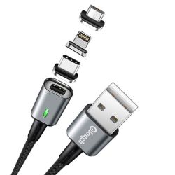 3-IN-1 USB Magnetic Cable For Ios type C micro USB - Black