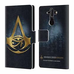 Official Assassin's Creed Hieroglyphic Origins Crests Leather Book Wallet Case Cover For Nokia 8 Sirocco