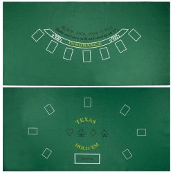 Brybelly Blackjack & Texas Hold 'em Felt Mat 2-IN-1 Gaming Table Top For Poker Games & Blackjack -casino-style Spill-proof Layout Cloth Card Table