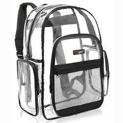 Mggear Clear Transparent Pvc School Backpack Outdoor Backpack With Black Trim