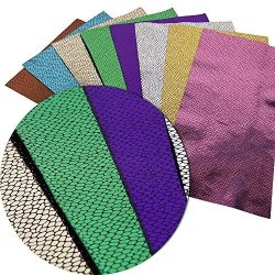 Synthetic Leather Fabric 8 Pcs 8" X 13" 20CM X 34CM Canvas Back Craft Diy Craft Assorted Colours Assort C