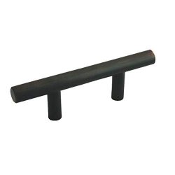 5 Pack - Cosmas 305-2.5ORB Oil Rubbed Bronze Cabinet Hardware Euro Style Bar Handle Pull - 2-1 2" Hole Centers 4-7 8" Overall Length