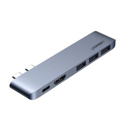 UGreen 5 In 2 Multifuntion Usb-c Hub For Macbook Pro air - Grey
