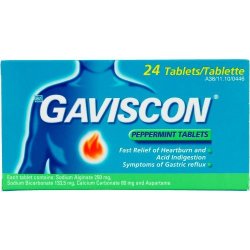 Gaviscon Plus Peppermint Flavour 24 Tablets Peppermint 24 Tablets