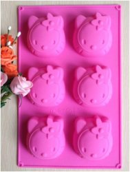 Clearance - 3d - Silicone Mold Hello Kitty Muffin Cupcake Jelly Fondant Chocolate Tray