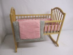 Baby Doll Bedding Zuma Cradle Bedding Set Grey pink