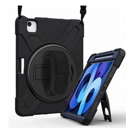 Tuff-Luv Armour Jack Rugged Case With Armstrap And Handstrap For Lenovo Tab M10 Plus 3RD Gen 10.6 Inch TB-125F 128F - Black
