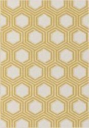 Trendy Flow Honeycombe Inspired Design Rug Yellow And Grey