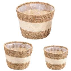 Handwoven Flower Basket Planter 3PIECE Set