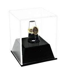 Deluxe Clear Acrylic Championship School Ring Display Case With Drawer And Clear Acrylic Ring Holder A064