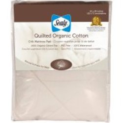 Sealy Quilted Organic Cotton Crib Mattress Pad