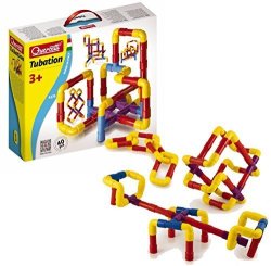 Quercetti Tubation - 40 Piece Interlocking Pipeline Maze Building Set - Open Ended Construction Toy