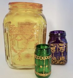 Decor Item Morrocan Style Handpainted Jars